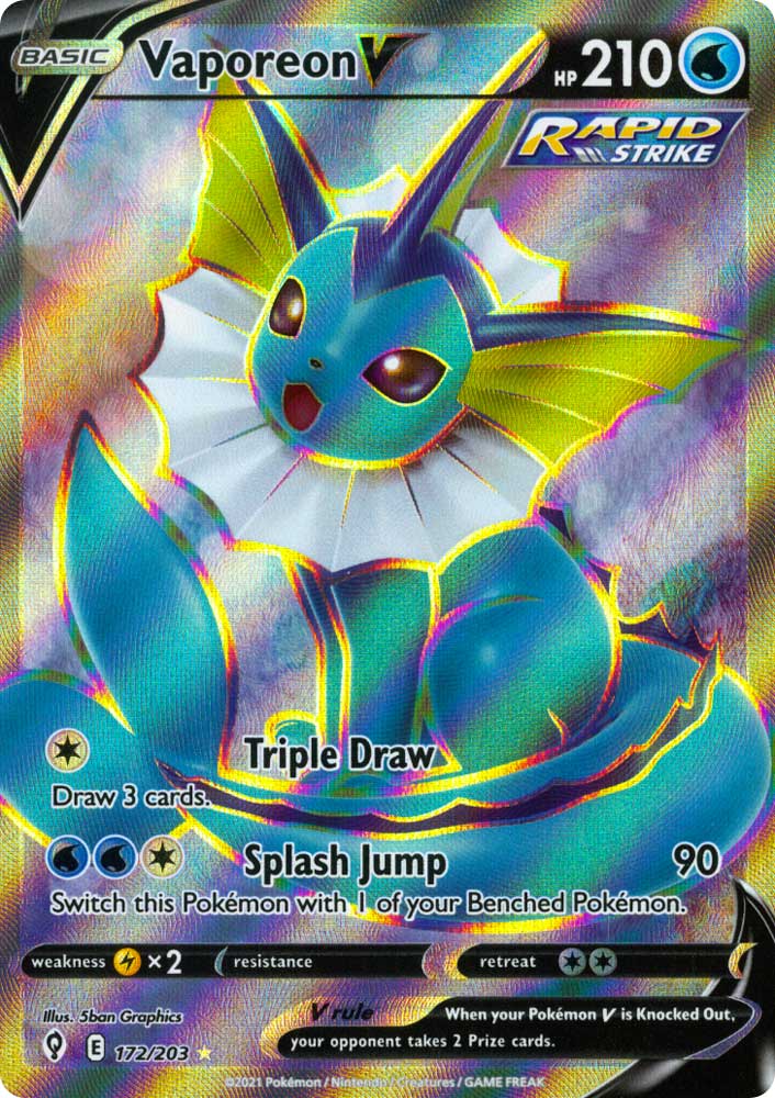 172 / 203 Vaporeon V Ultra Rara V Full Art foil (EN) -NEAR MINT-