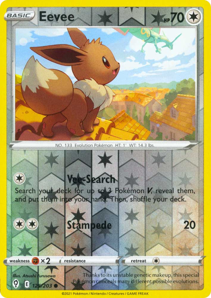 125 / 203 Eevee Comune Reverse foil (EN) -NEAR MINT-