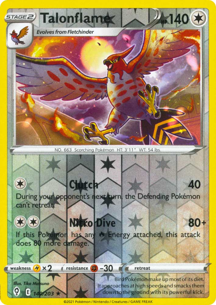 140 / 203 Talonflame Rara Reverse foil (EN) -NEAR MINT-