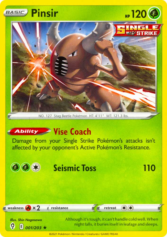 001 / 203 Pinsir Rara normale (EN) -NEAR MINT-