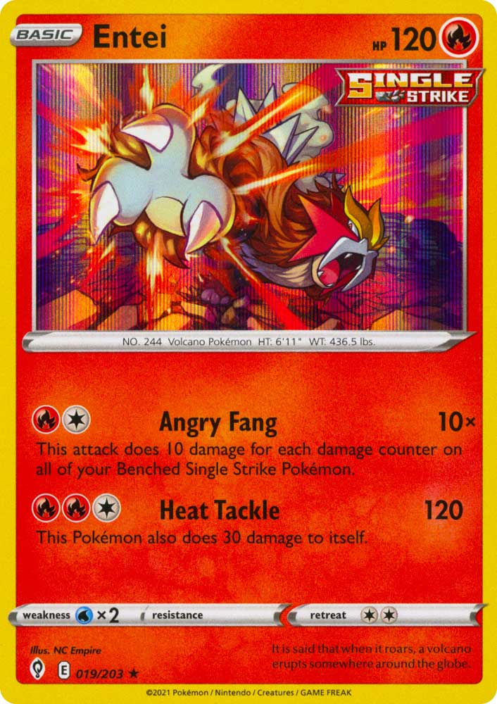 019 / 203 Entei Rara Holo foil (EN) -NEAR MINT-