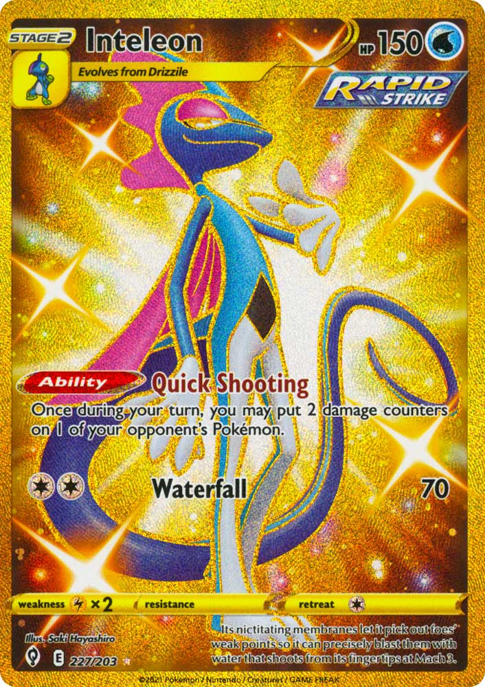 227 / 203 Inteleon Rara Segreta Gold foil (EN) -NEAR MINT-