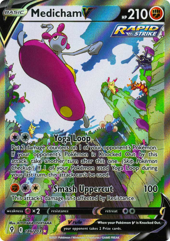 186 / 203 Medicham V Ultra Rara V Full Art foil (EN) -NEAR MINT-