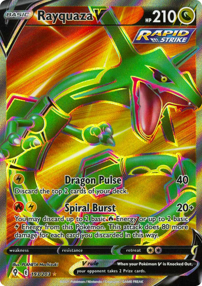 193 / 203 Rayquaza V Ultra Rara V Full Art foil (EN) -NEAR MINT-