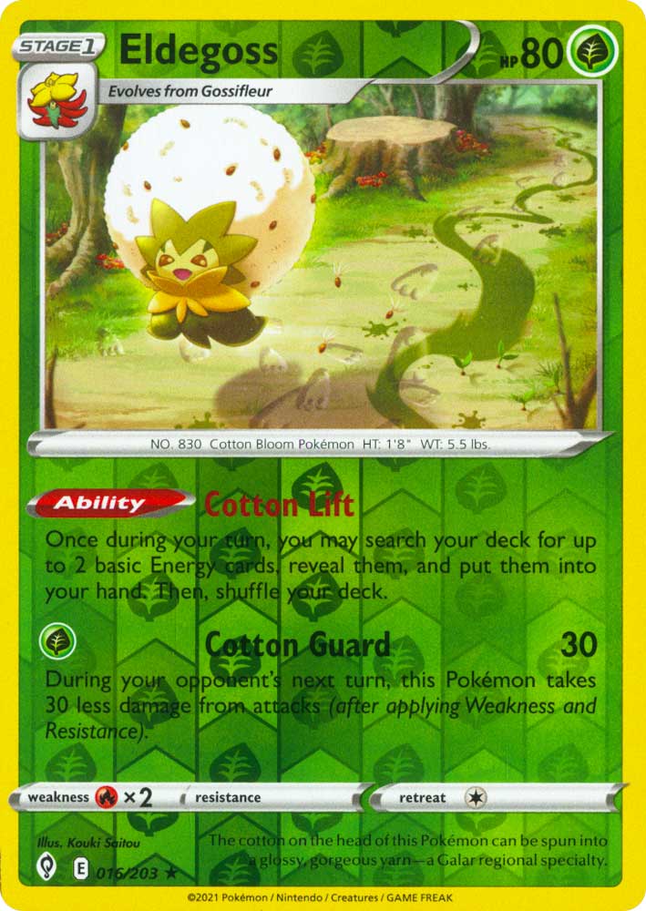 016 / 203 Eldegoss Rara Holo Reverse foil (EN) -NEAR MINT-