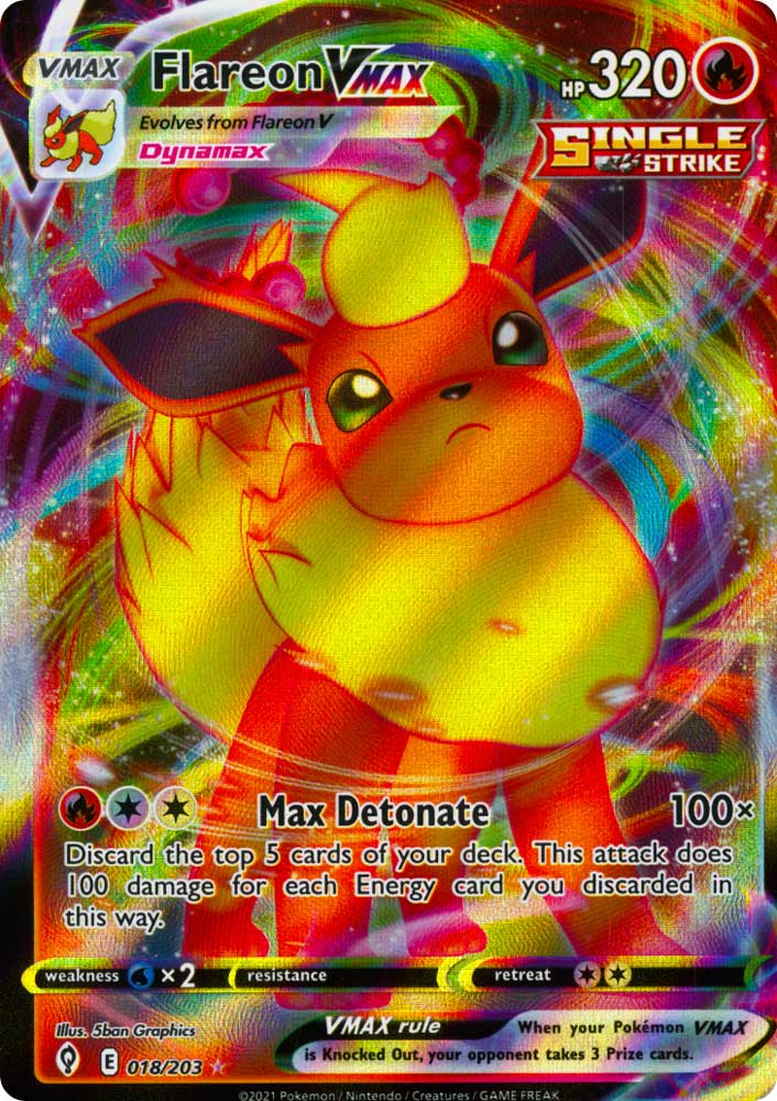 018 / 203 Flareon VMAX Rara Holo VMAX foil (EN) -NEAR MINT-