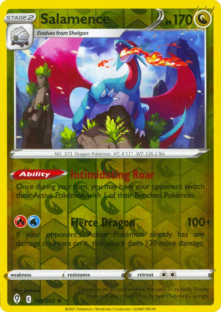 109 / 203 Salamence Rara Holo Reverse foil (EN) -NEAR MINT-