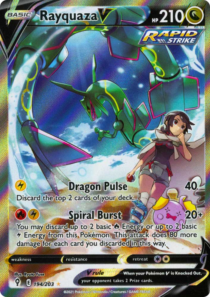 194 / 203 Rayquaza V Ultra Rara V Full Art foil (EN) -NEAR MINT-