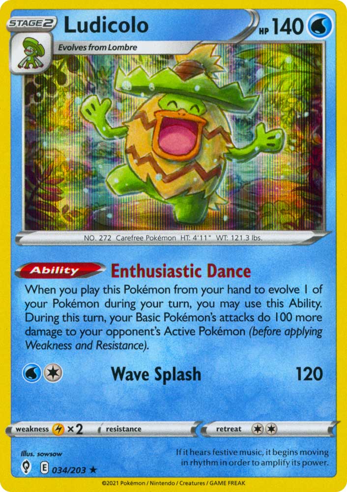 034 / 203 Ludicolo Rara Holo foil (EN) -NEAR MINT-