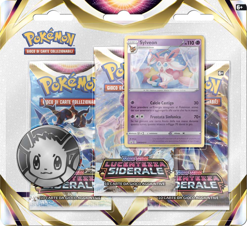 Spada e Scudo Lucentezza Siderale 3 Pack Blister Sylveon (IT)