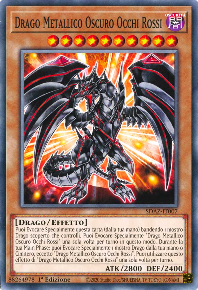 SDAZ-IT007 Drago Metallico Oscuro Occhi Rossi comune 1a Edizione (IT) -NEAR MINT-