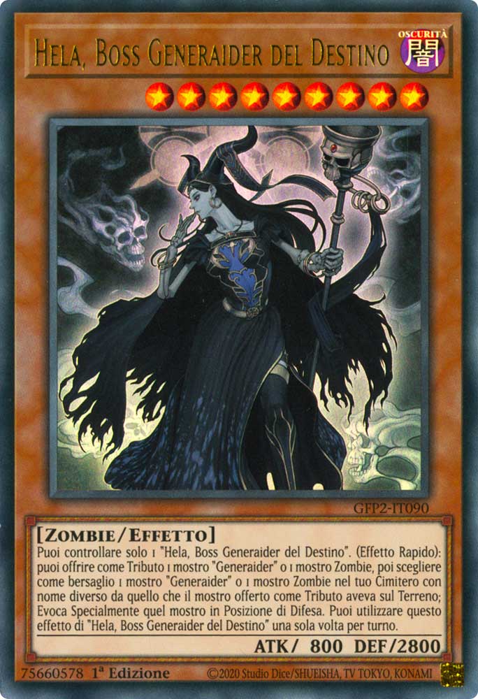 GFP2-IT090 Hela, Boss Generaider del Destino ultra rara 1a Edizione (IT) -NEAR MINT-