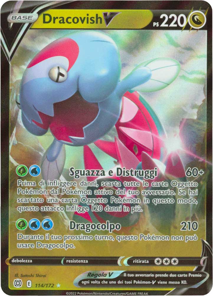 114 / 172 Dracovish V Rara Holo V foil (IT) -NEAR MINT-