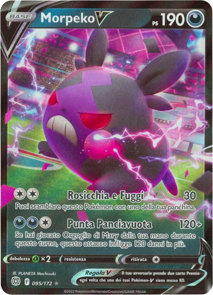095 / 172 Morpeko V Rara Holo V foil (IT) -NEAR MINT-