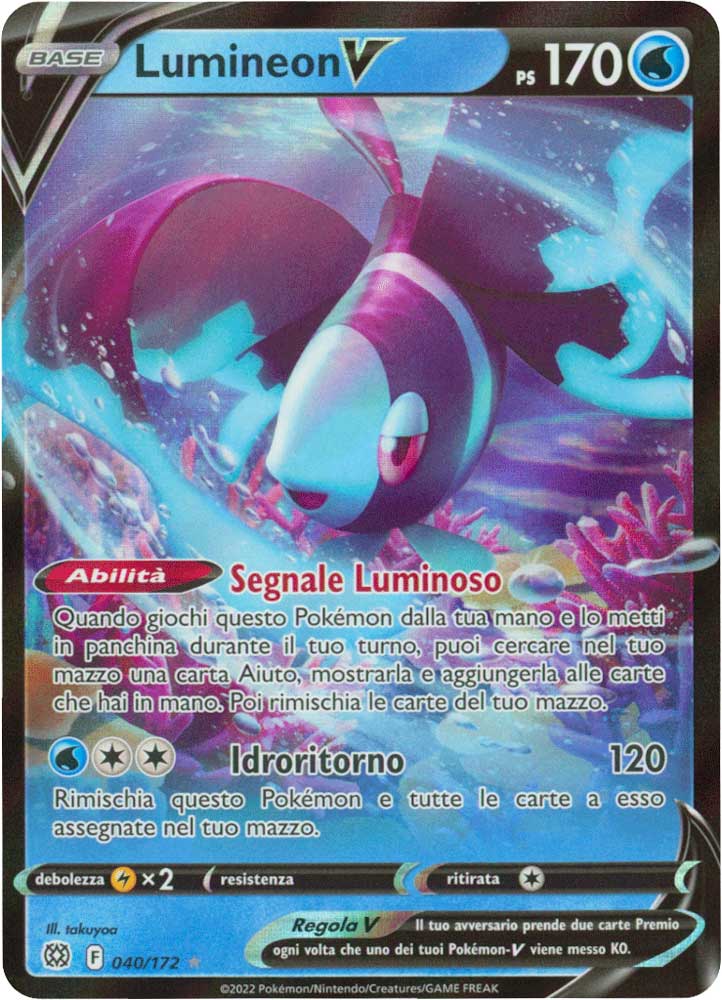 040 / 172 Lumineon V Rara Holo V foil (IT) -NEAR MINT-