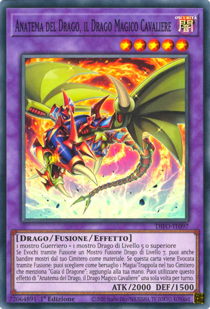 DIFO-IT097 Anatema del Drago, il Drago Magico Cavaliere super rara 1a Edizione (IT) -NEAR MINT-