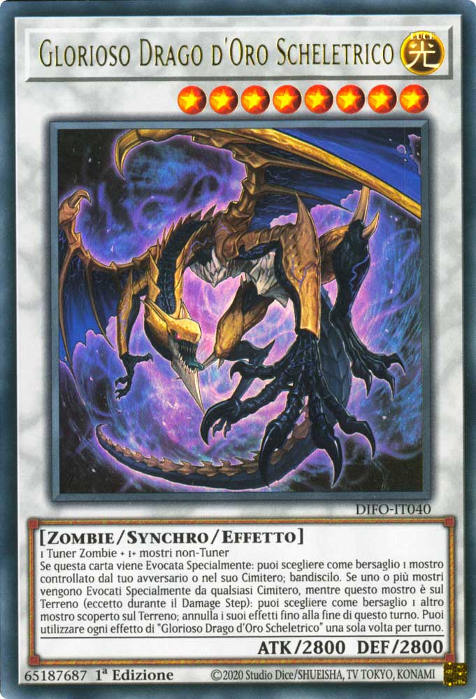 DIFO-IT040 Glorioso Drago d'Oro Scheletrico ultra rara 1a Edizione (IT) -NEAR MINT-