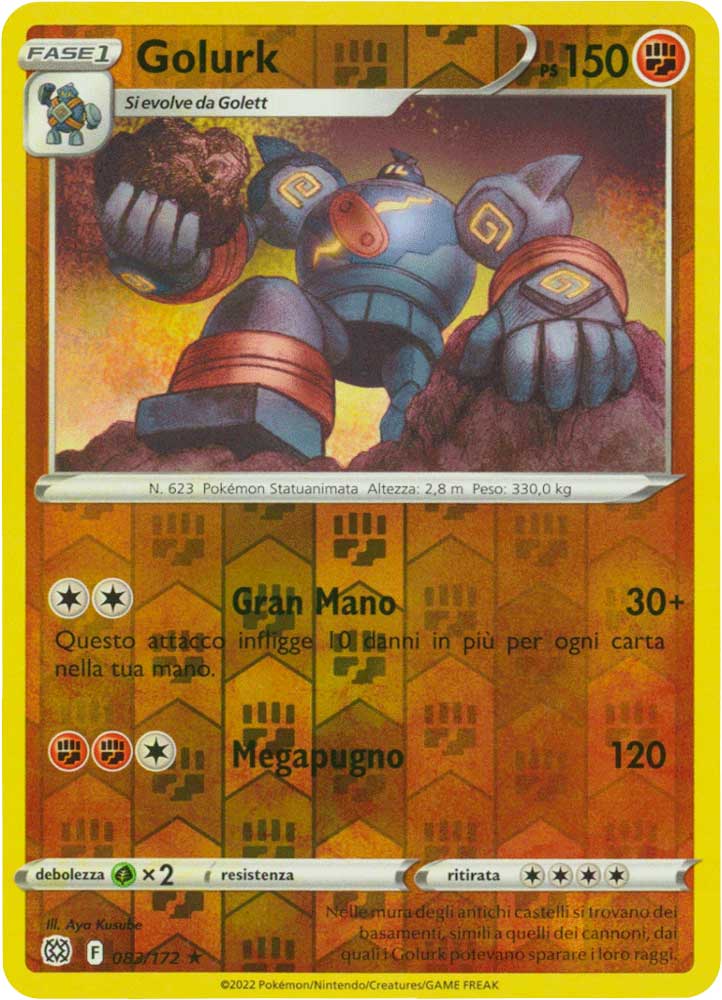 083 / 172 Golurk Rara Reverse foil (IT)  -GOOD-