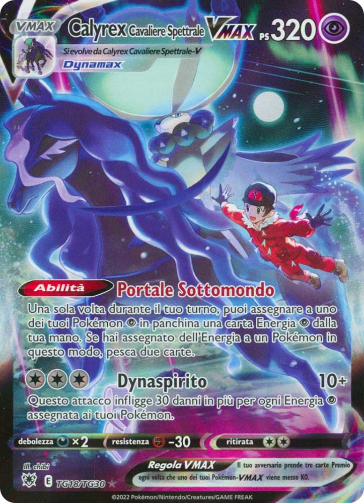 TG18/TG30 Calyrex Cavaliere Spettrale VMAX Rara Segreta foil (IT) -NEAR MINT-