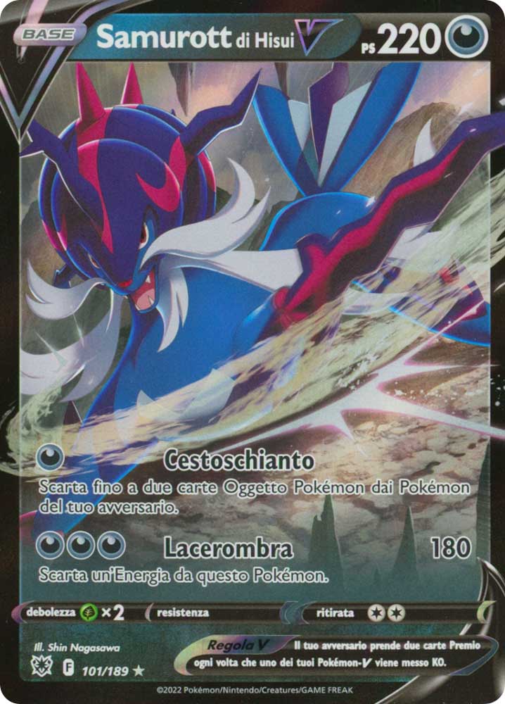 101/189 Samurott di Hisui V Rara Holo V foil (IT) -NEAR MINT-