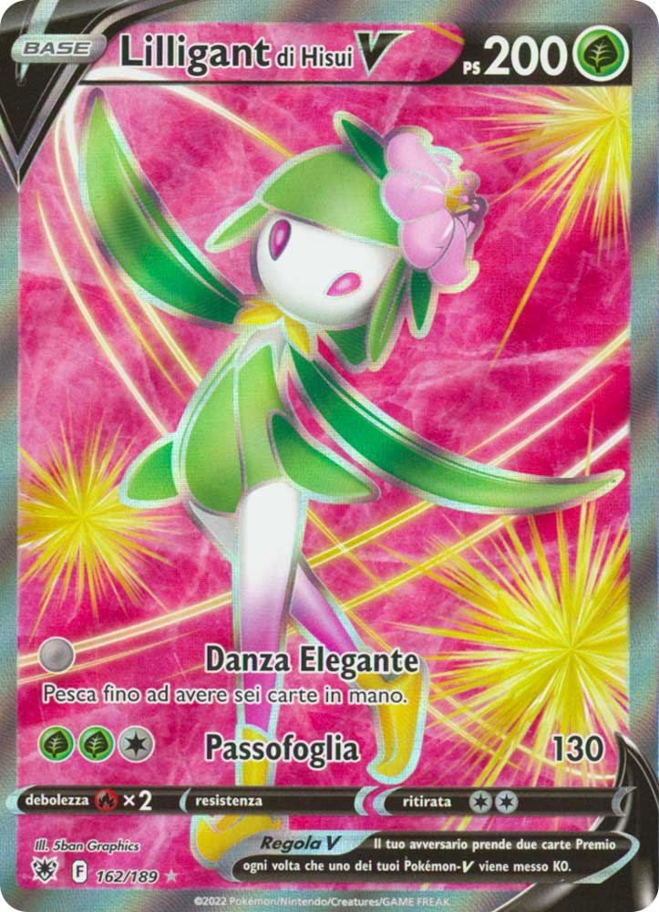162/189 Lilligant di Hisui V Ultra Rara V Full Art foil (IT) -NEAR MINT-