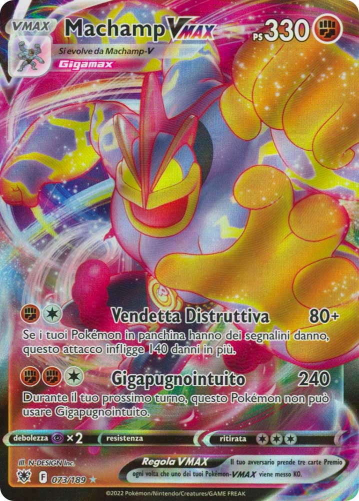 073/189 Machamp VMAX Rara Holo VMAX foil (IT) -NEAR MINT-