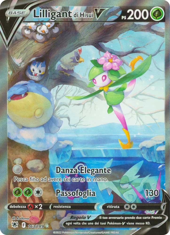 163/189 Lilligant di Hisui V Ultra Rara V Full Art foil (IT) -NEAR MINT-
