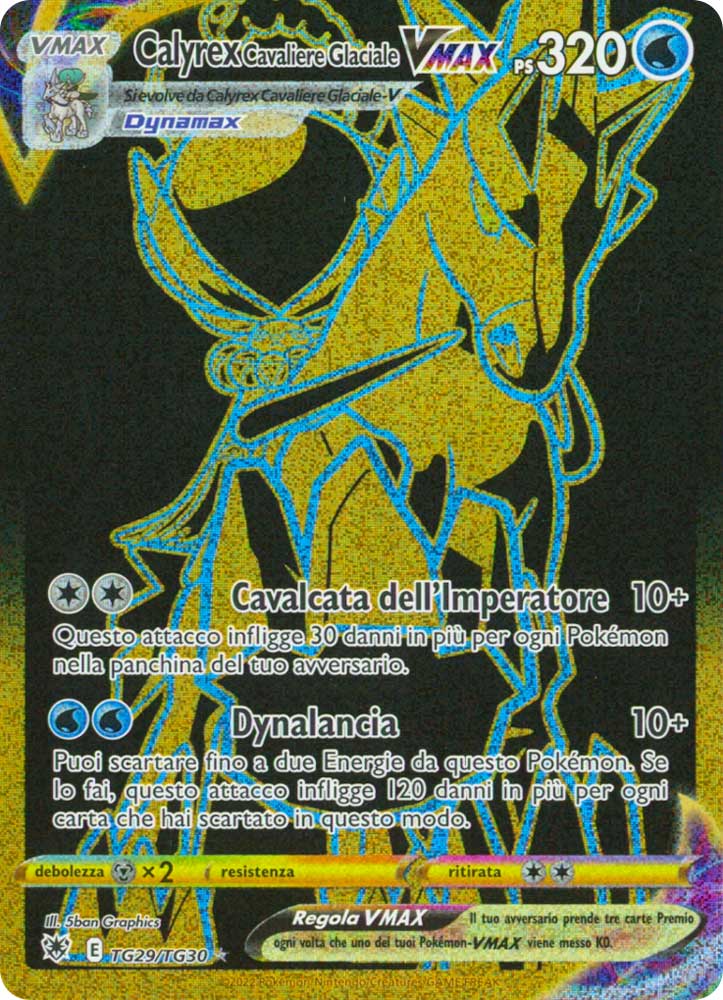 TG29/TG30 Calyrex Cavaliere Glaciale VMAX Rara Segreta Gold foil (IT) -NEAR MINT-