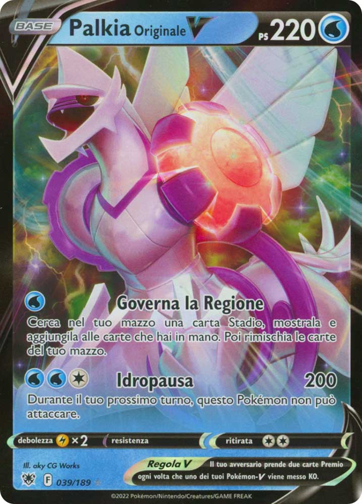 039/189 Palkia Originale V Rara Holo V foil (IT) -NEAR MINT-