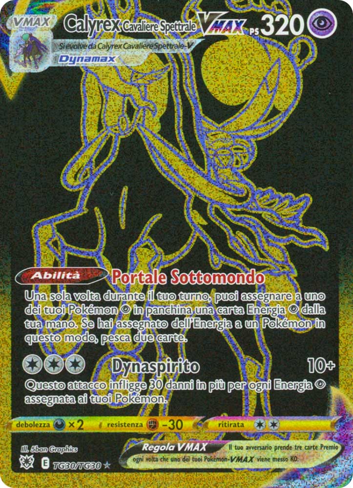 TG30/TG30 Calyrex Cavaliere SPettrale VMAX Rara Segreta Gold foil (IT) -NEAR MINT-