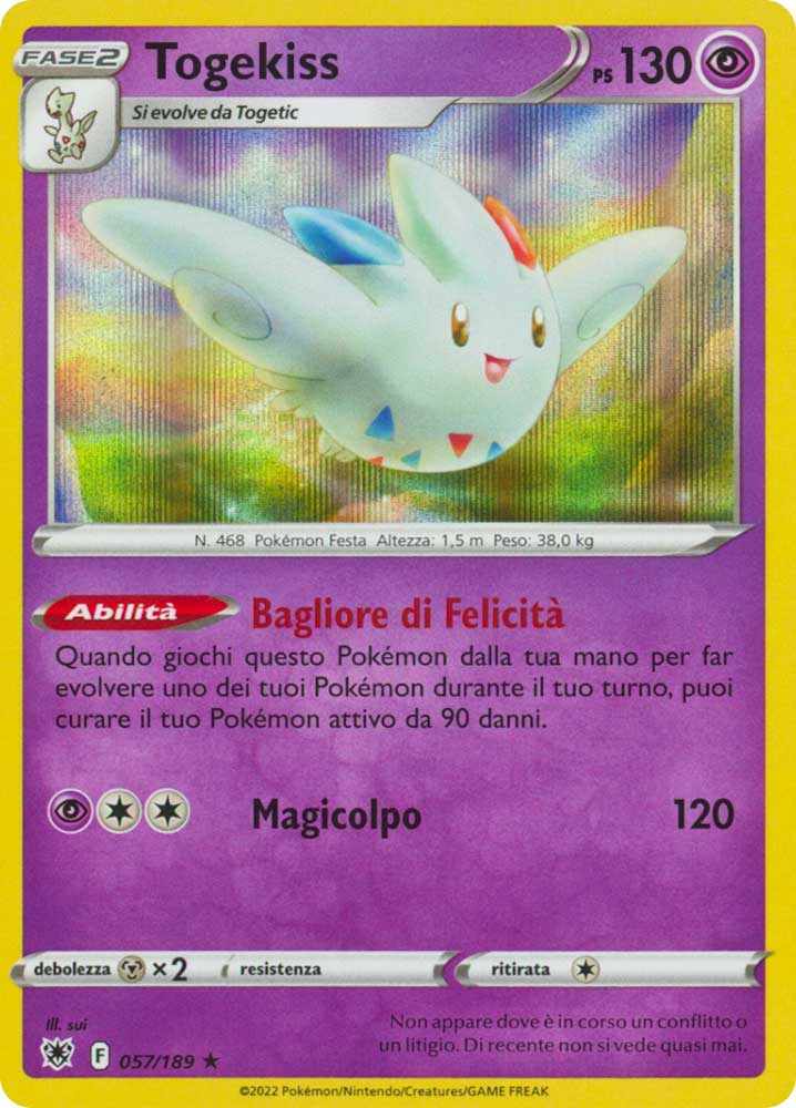 057/189 Togekiss Rara foil (IT) -NEAR MINT-