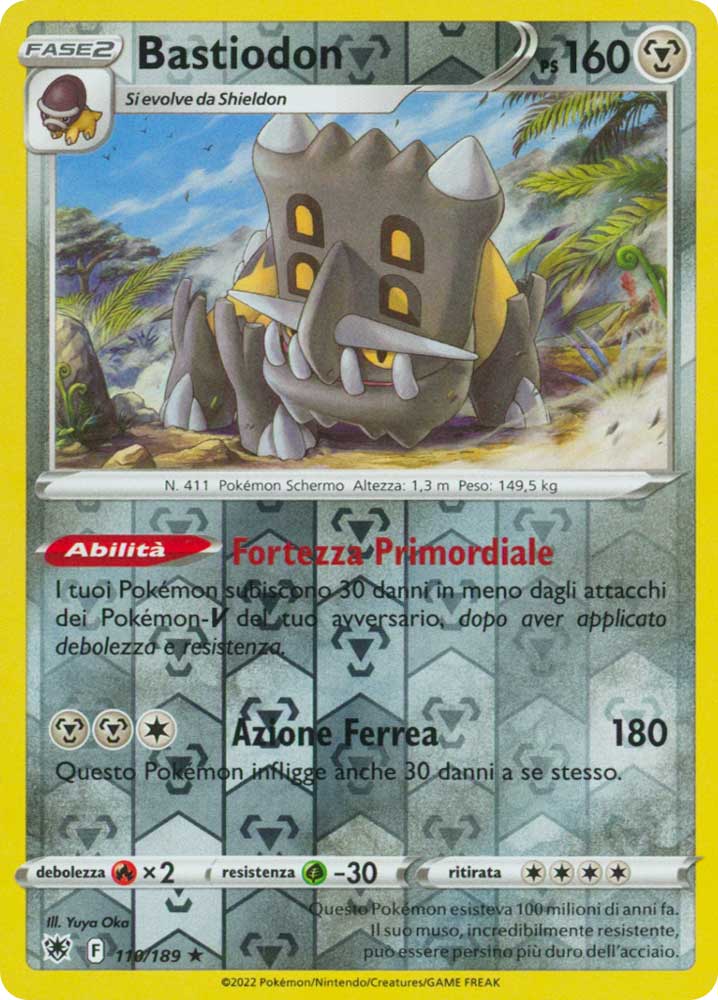 110/189 Bastiodon Rara foil reverse (IT)  -GOOD-