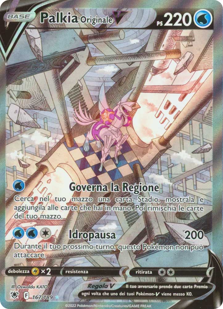 167/189 Palkia Originale V Ultra Rara V Full Art foil (IT) -NEAR MINT-