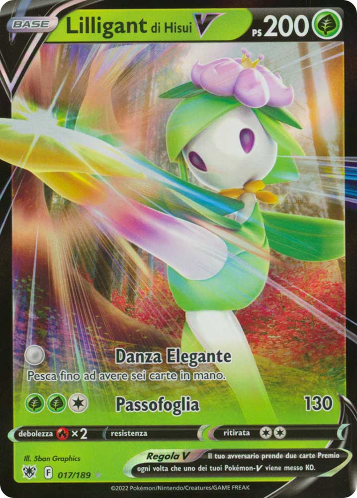 017/189 Lilligant di Hisui V Rara Holo V foil (IT) -NEAR MINT-
