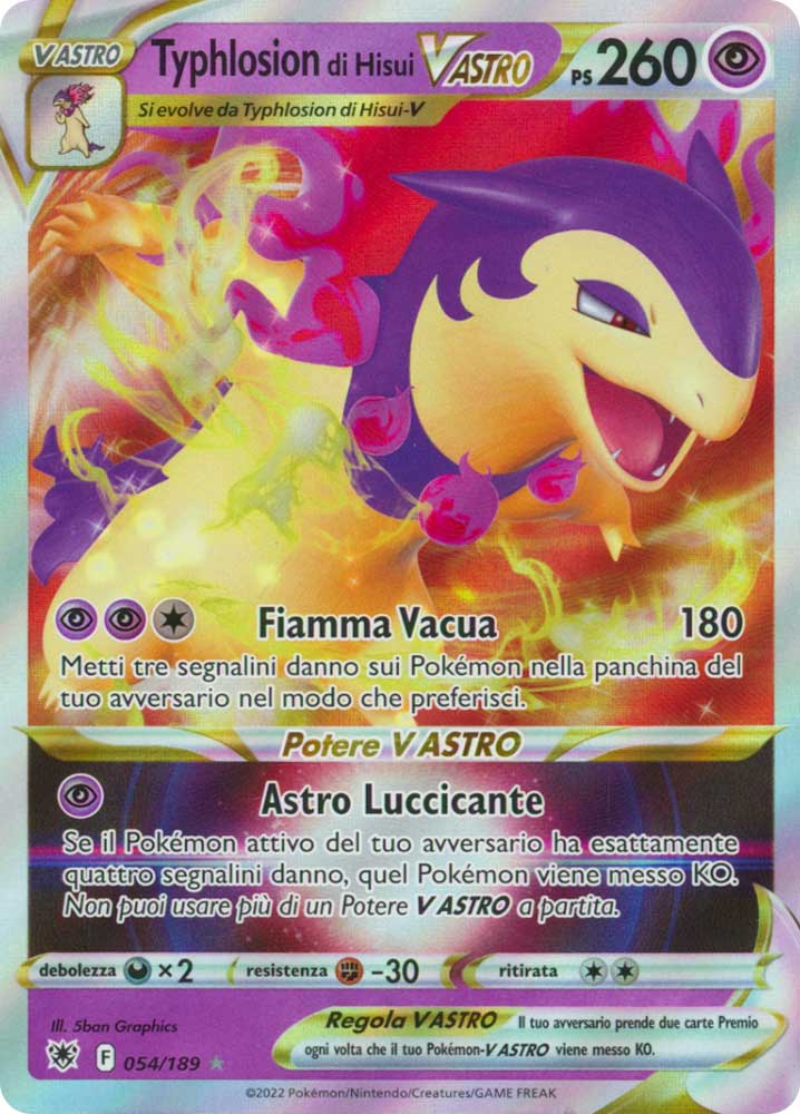 054/189 Typhlosion di Hisui VASTRO Rara Holo V ASTRO foil (IT) -NEAR MINT-