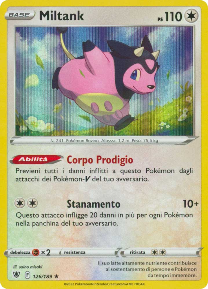 126/189 Miltank Rara foil (IT) -NEAR MINT-
