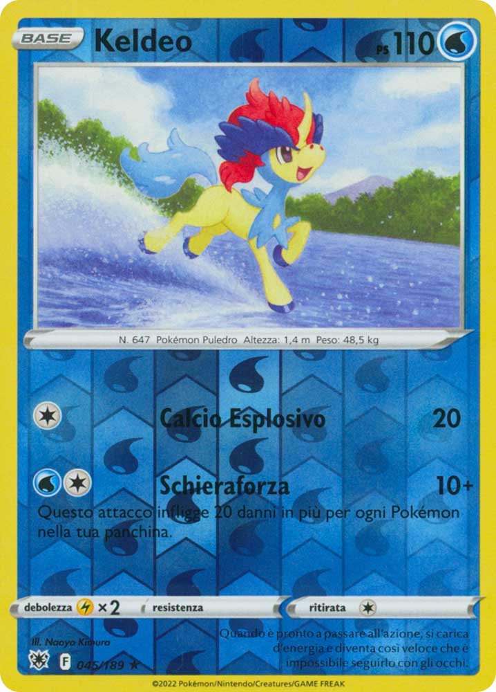 045/189 Keldeo Rara foil reverse (IT) -NEAR MINT-