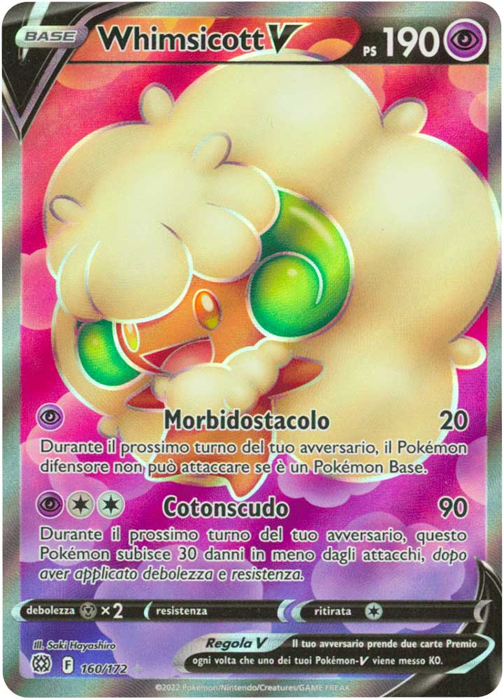 160 / 172 Whimsicott V Ultra Rara V Full Art foil (IT) -NEAR MINT-