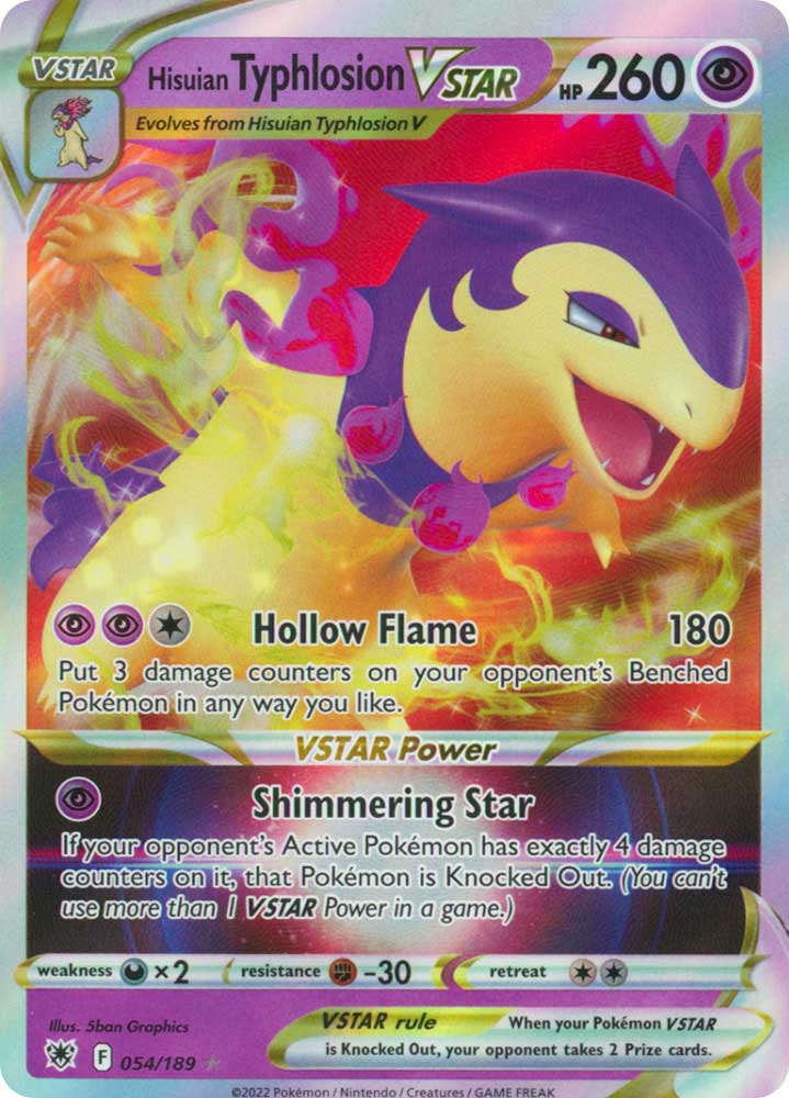 054/189 Hisuian Typhlosion VSTAR Rara Holo V ASTRO foil (EN) -NEAR MINT-