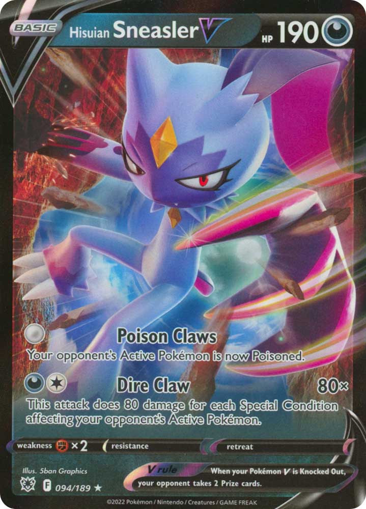 094/189 Hisuian Sneasler V Rara Holo V foil (EN) -NEAR MINT-