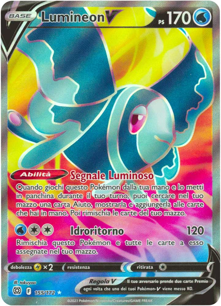 155 / 172 Lumineon V Ultra Rara V Full Art foil (IT) -NEAR MINT-