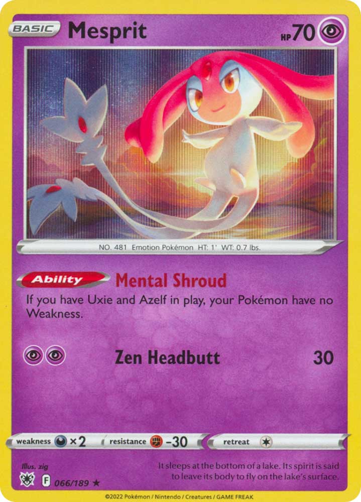 066/189 Mesprit Rara foil (EN) -NEAR MINT-