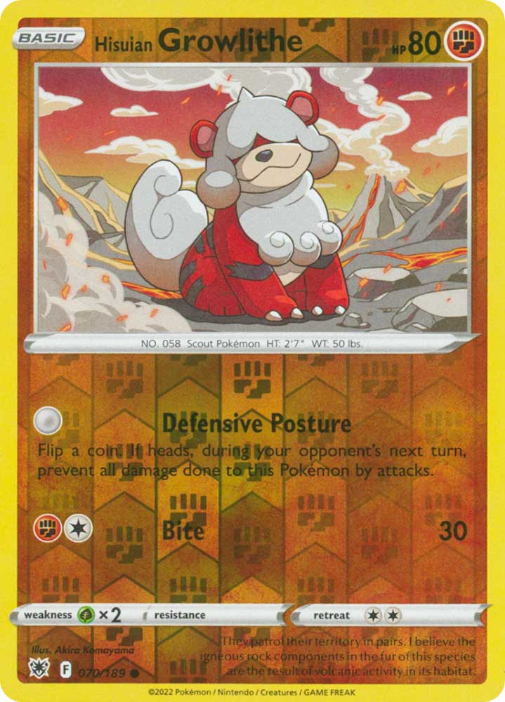 070/189 Hisuian Growlithe Comune foil reverse (EN) -NEAR MINT-