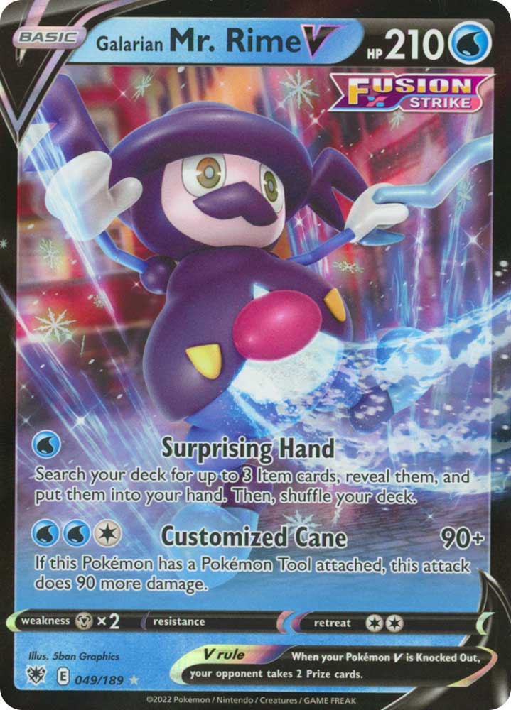 049/189 Galarian Mr. Rime V Rara Holo V foil (EN) -NEAR MINT-