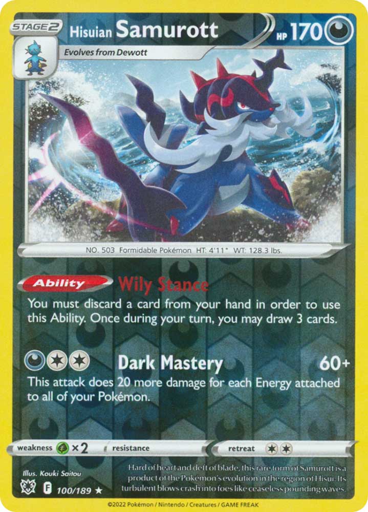 100/189 Hisuian Samurott Rara foil reverse (EN) -NEAR MINT-