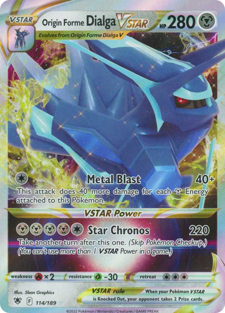 114/189 Origin Forme Dialga VSTAR Rara Holo V ASTRO foil (EN) -NEAR MINT-