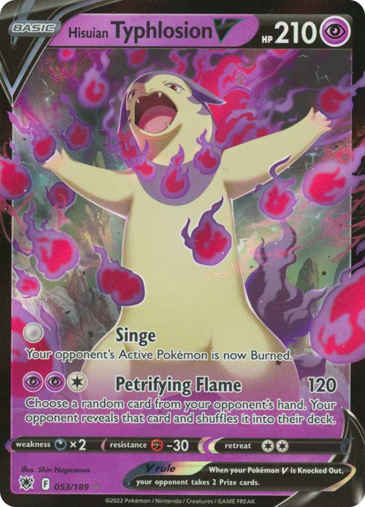 053/189 Hisuian Typhlosion V Rara Holo V foil (EN)  -NEAR MINT-Offerta Limitata