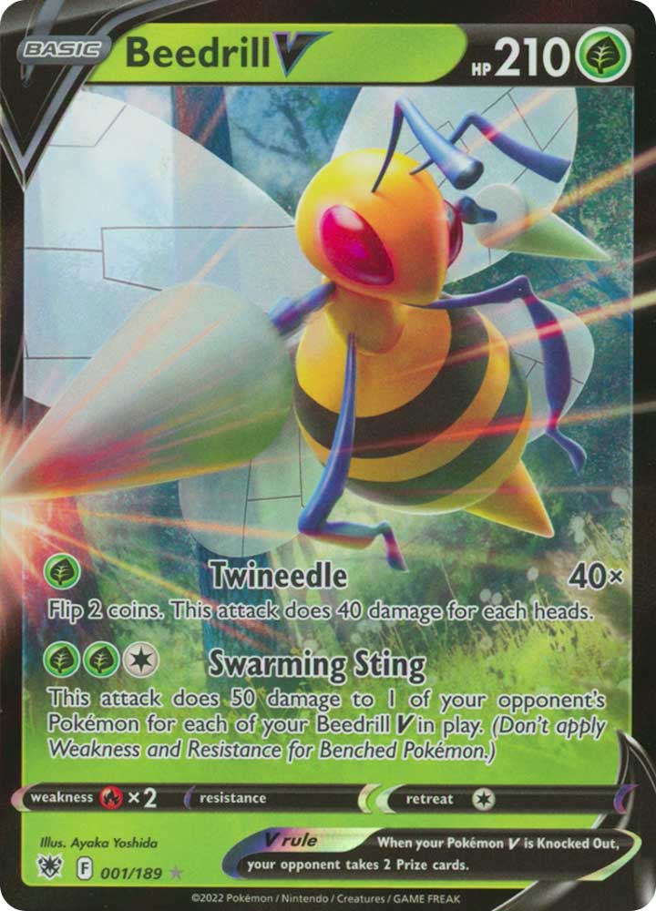 001/189 Beedrill V Rara Holo V foil (EN) -NEAR MINT-