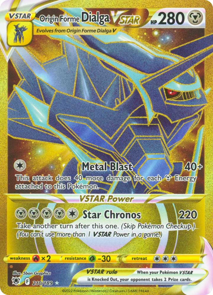 210/189 Origin Forme Dialga VSTAR Rara Segreta Gold foil (EN) -NEAR MINT-