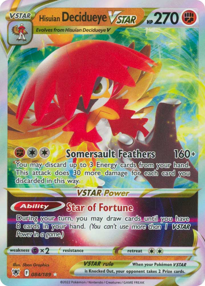 084/189 Hisuian Decidueye VSTAR Rara Holo V ASTRO foil (EN) -NEAR MINT-